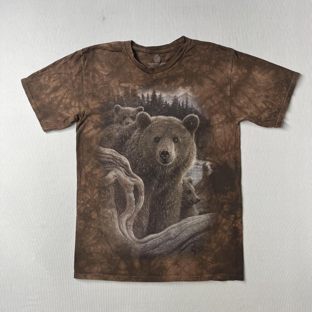 The Mountain Shirt Mens M Brown Bear Graphic Tee Wildlife Nature Forest Scene